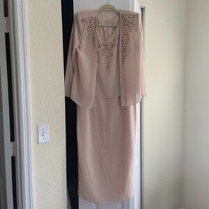 Vintage R & M Richards Karen Wong Mother of the Bride Dress Size 10 Dusty Pink